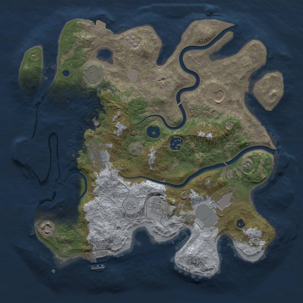Rust Map: Procedural Map, Size: 3500, Seed: 2279, 14 Monuments