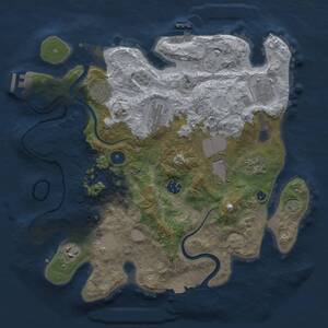 Thumbnail Rust Map: Procedural Map, Size: 3500, Seed: 1646260264, 15 Monuments