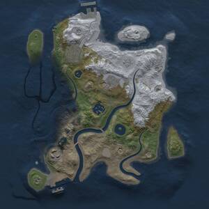 Thumbnail Rust Map: Procedural Map, Size: 2800, Seed: 1195898318, 10 Monuments