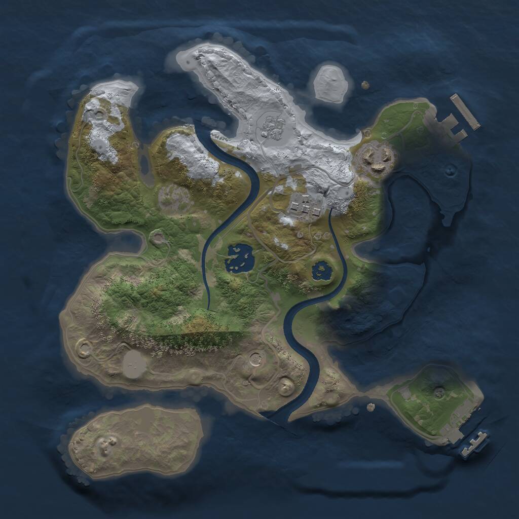 Rust Map: Procedural Map, Size: 2550, Seed: 67422, 8 Monuments