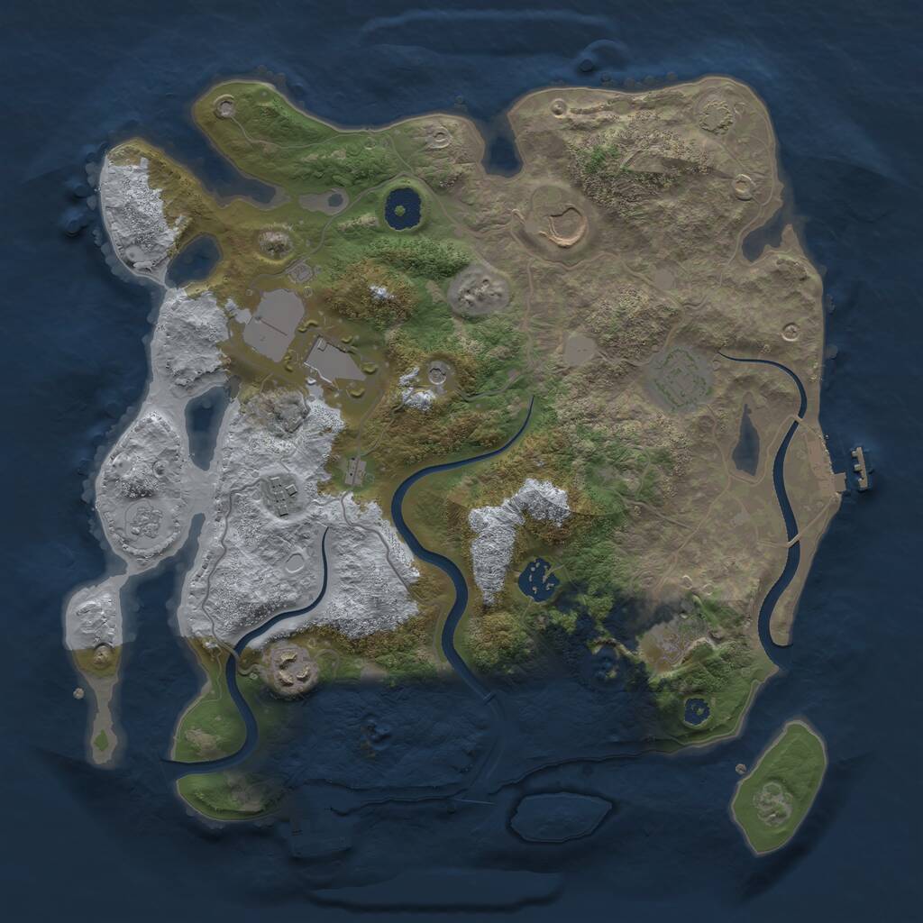 Rust Map: Procedural Map, Size: 3500, Seed: 701441547, 13 Monuments