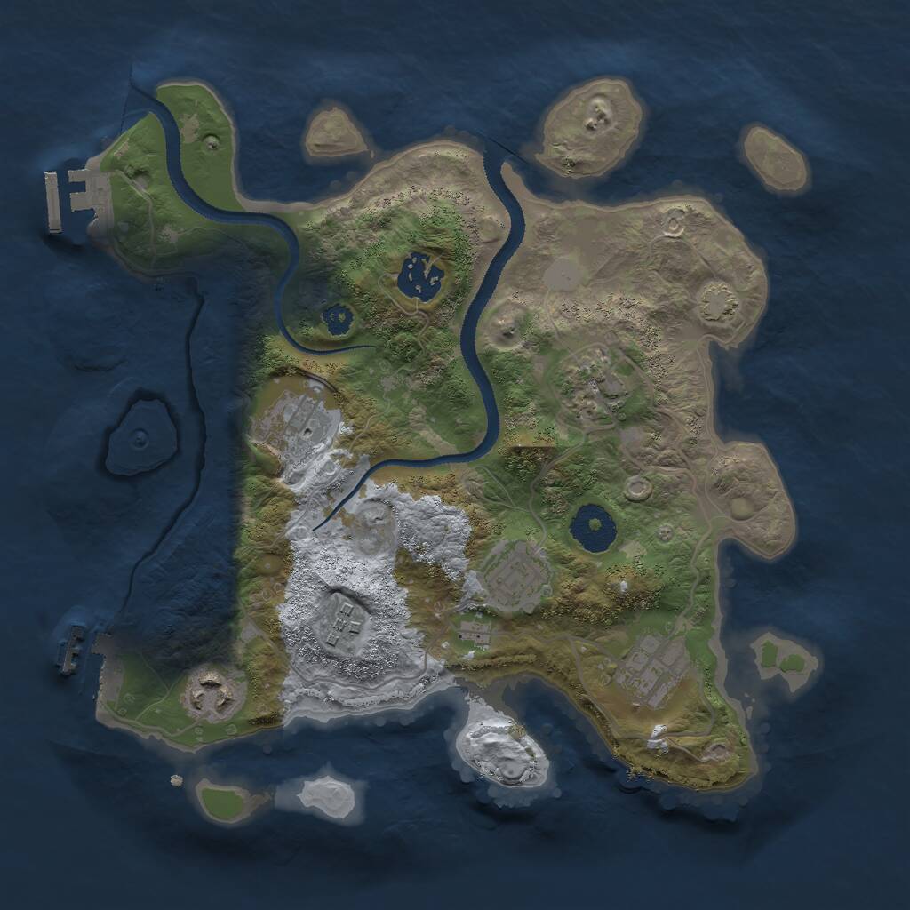 Rust Map: Procedural Map, Size: 3000, Seed: 261754961, 11 Monuments