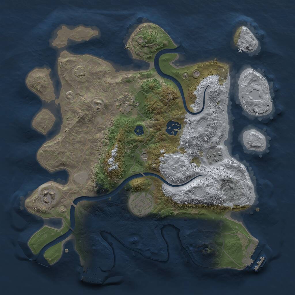 Rust Map: Procedural Map, Size: 3000, Seed: 656954175, 10 Monuments