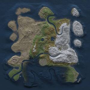 Thumbnail Rust Map: Procedural Map, Size: 3000, Seed: 656954175, 10 Monuments