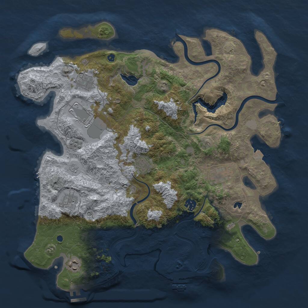 Rust Map: Procedural Map, Size: 4000, Seed: 965876, 14 Monuments