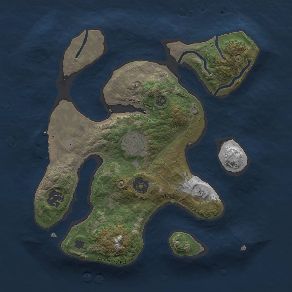 Rust Map: Procedural Map, Size: 2700, Seed: 92603381, 5 Monuments