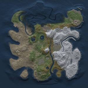 Thumbnail Rust Map: Procedural Map, Size: 3000, Seed: 9312867, 12 Monuments