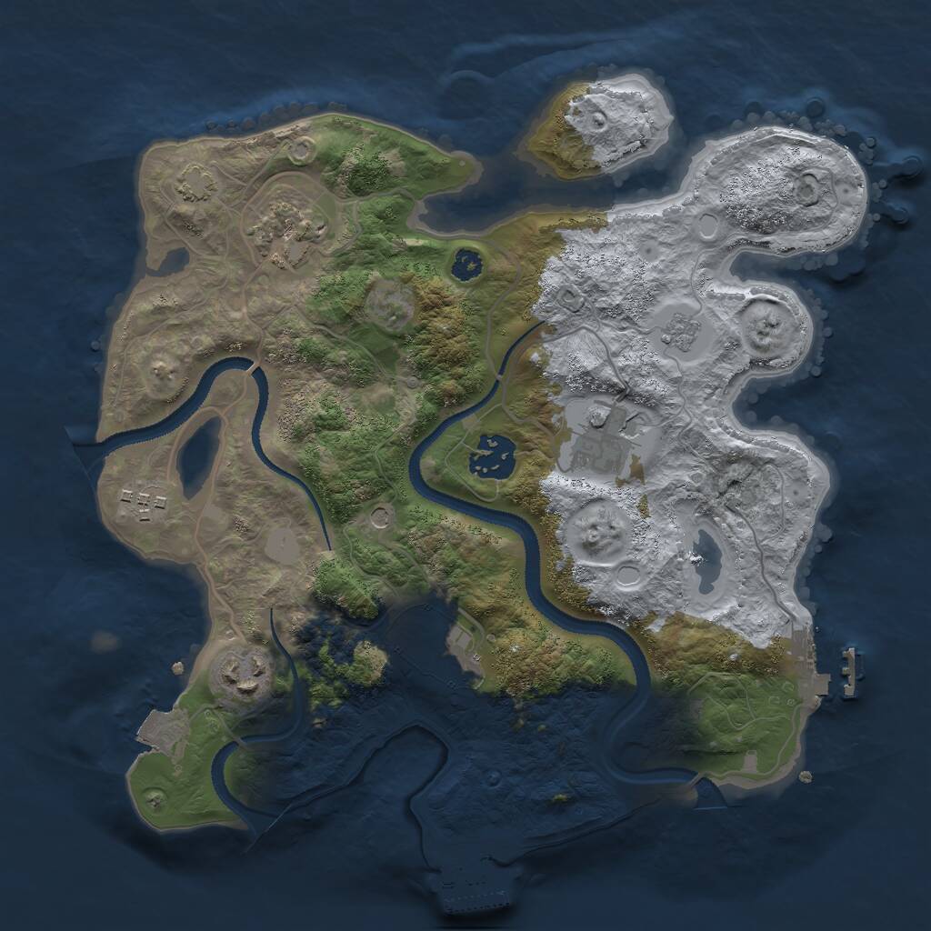Rust Map: Procedural Map, Size: 3000, Seed: 841610722, 12 Monuments