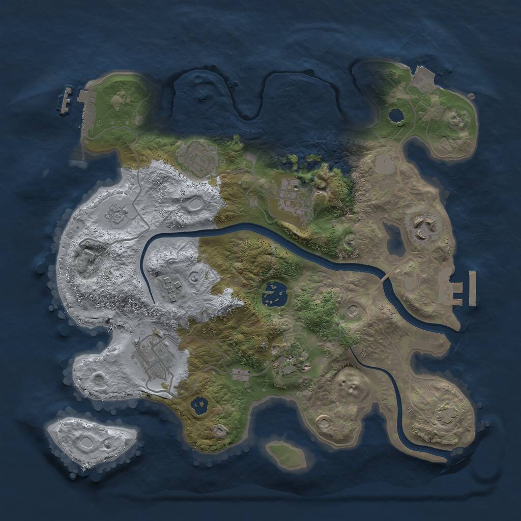 Rust Map: Procedural Map, Size: 3000, Seed: 2479351, 13 Monuments