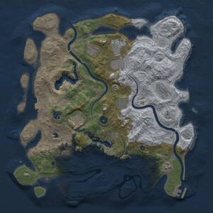 Thumbnail Rust Map: Procedural Map, Size: 4000, Seed: 120514842, 14 Monuments
