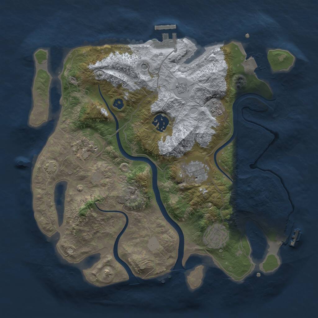 Rust Map: Procedural Map, Size: 3000, Seed: 25760267, 11 Monuments