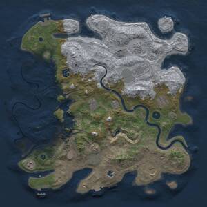 Thumbnail Rust Map: Procedural Map, Size: 4000, Seed: 2013691185, 15 Monuments