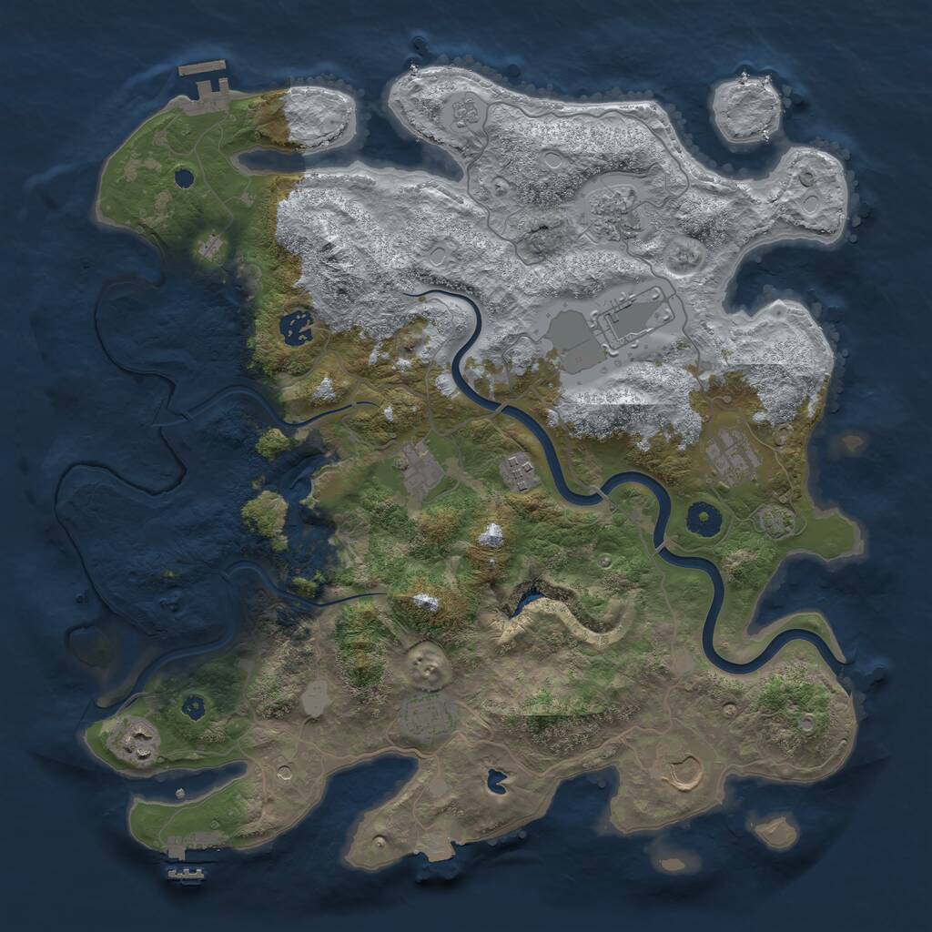 Rust Map: Procedural Map, Size: 4000, Seed: 2013691185, 15 Monuments