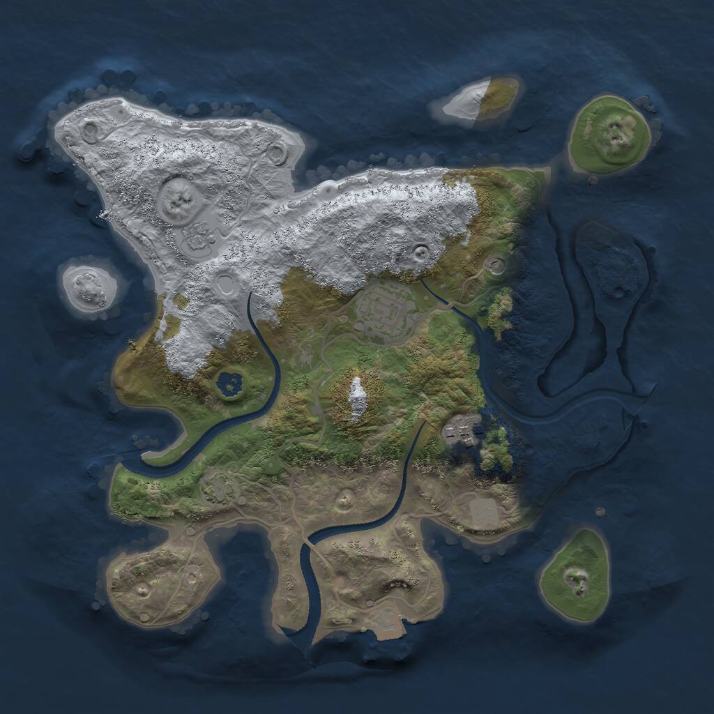 Rust Map: Procedural Map, Size: 2800, Seed: 1023202881, 6 Monuments