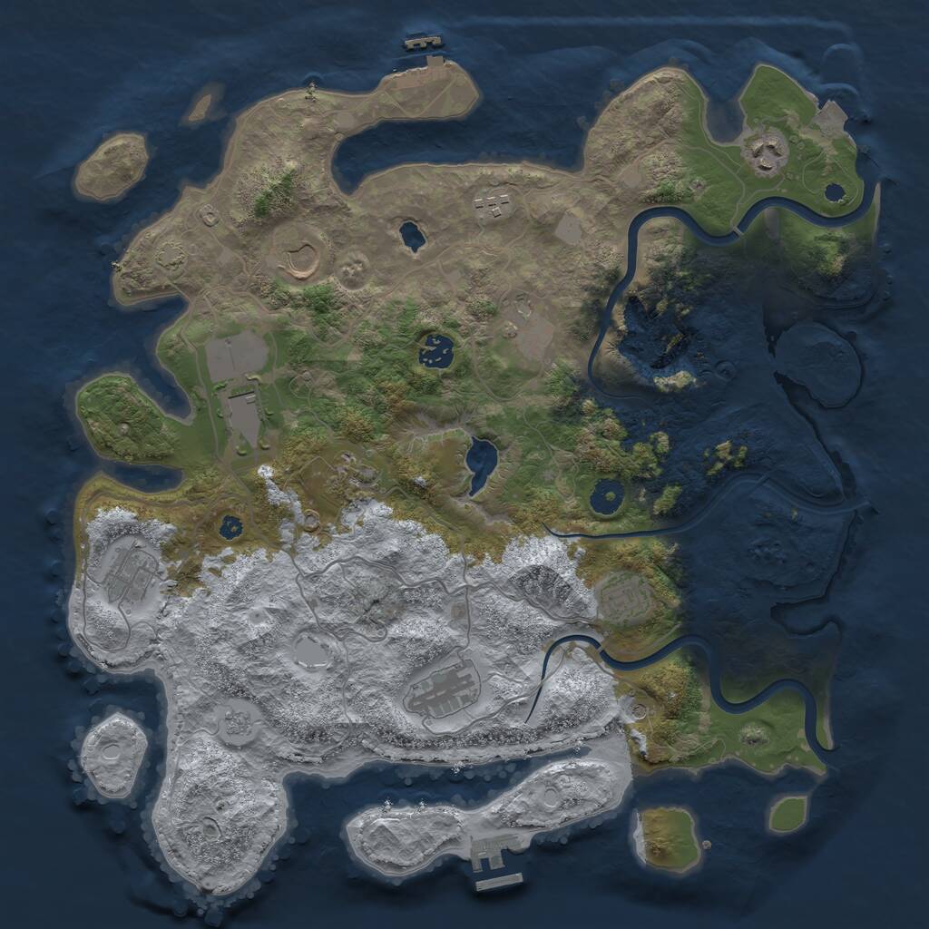 Rust Map: Procedural Map, Size: 4000, Seed: 1476264925, 16 Monuments