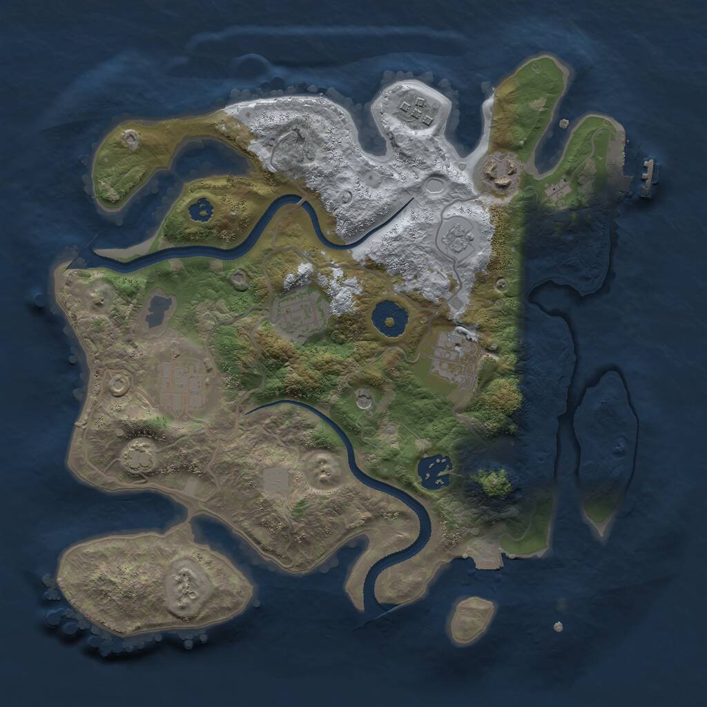 Rust Map: Procedural Map, Size: 3000, Seed: 5206493, 11 Monuments