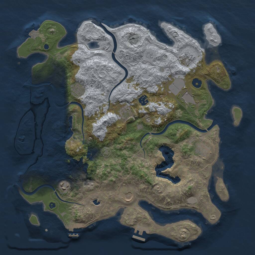 Rust Map: Procedural Map, Size: 4000, Seed: 747793719, 15 Monuments