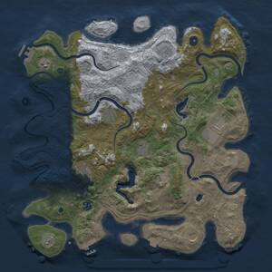 Thumbnail Rust Map: Procedural Map, Size: 4350, Seed: 54671232, 15 Monuments