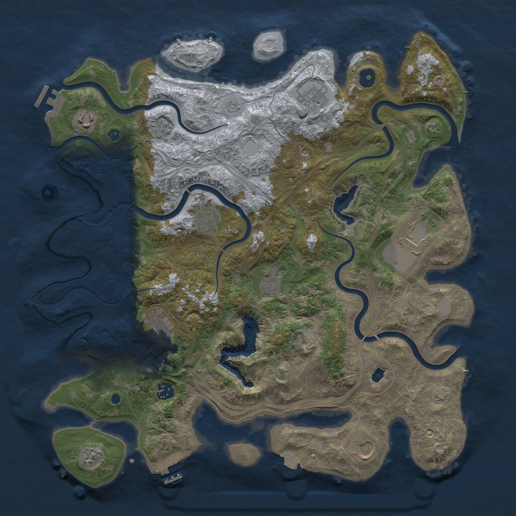Rust Map: Procedural Map, Size: 4350, Seed: 54671232, 15 Monuments