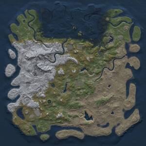 Thumbnail Rust Map: Procedural Map, Size: 6000, Seed: 801317831, 17 Monuments