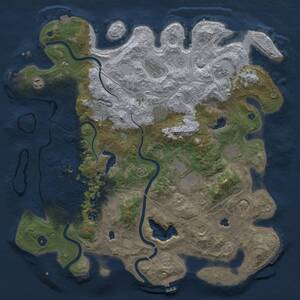Thumbnail Rust Map: Procedural Map, Size: 4500, Seed: 353672376, 17 Monuments