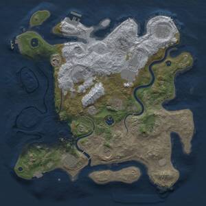 Thumbnail Rust Map: Procedural Map, Size: 3700, Seed: 1842924515, 16 Monuments