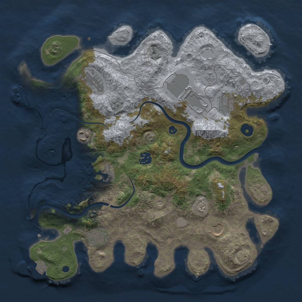 Rust Map: Procedural Map, Size: 3600, Seed: 10004, 14 Monuments
