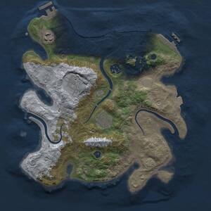 Thumbnail Rust Map: Procedural Map, Size: 3000, Seed: 1835496875, 11 Monuments