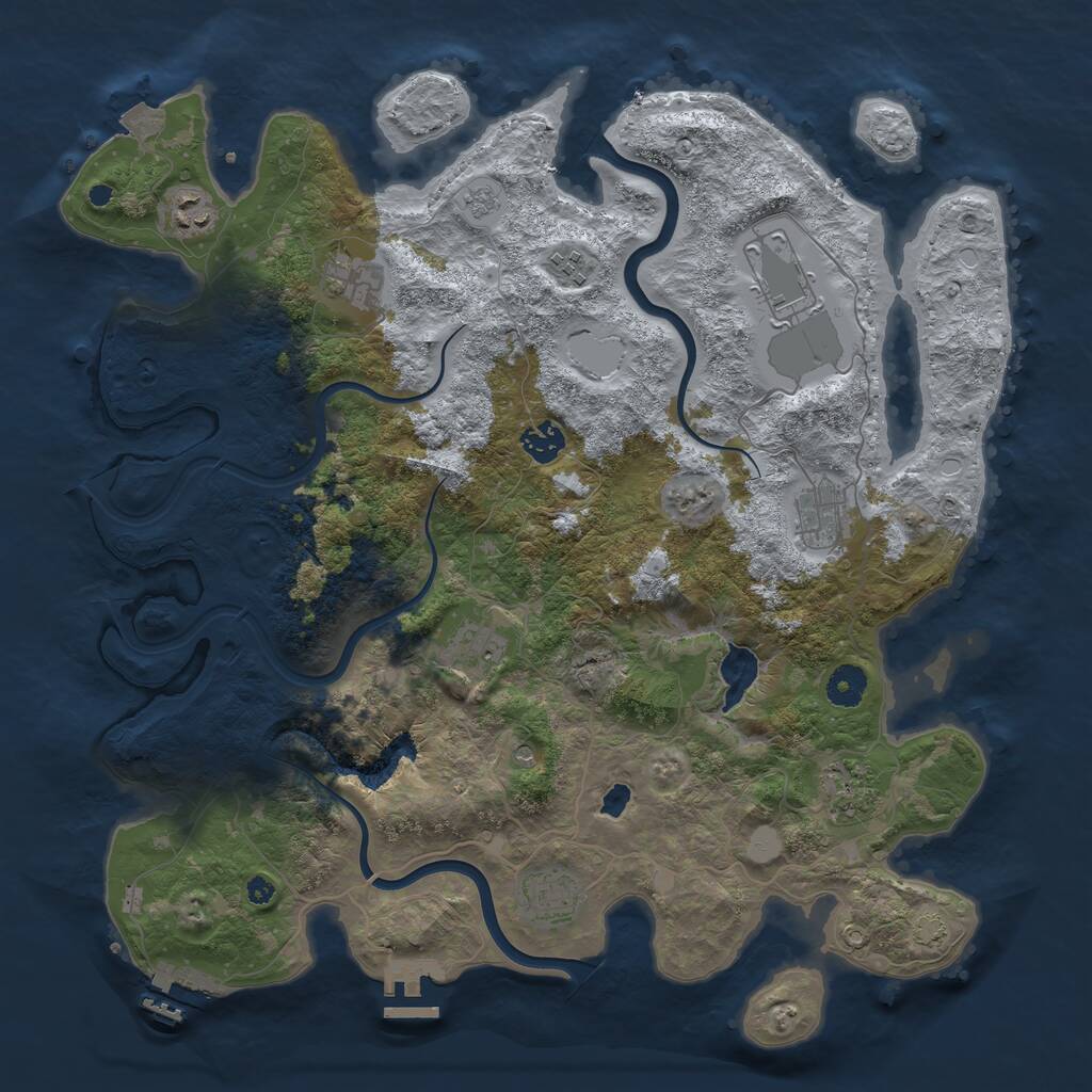 Rust Map: Procedural Map, Size: 4000, Seed: 1019251401, 15 Monuments