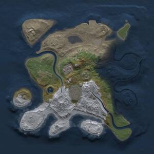 Thumbnail Rust Map: Procedural Map, Size: 2500, Seed: 1480458304, 5 Monuments
