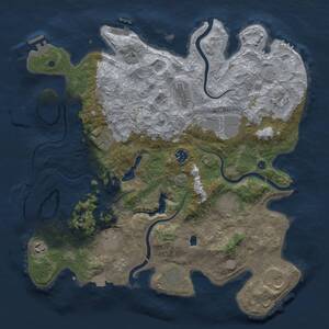 Thumbnail Rust Map: Procedural Map, Size: 4050, Seed: 1424242522, 17 Monuments