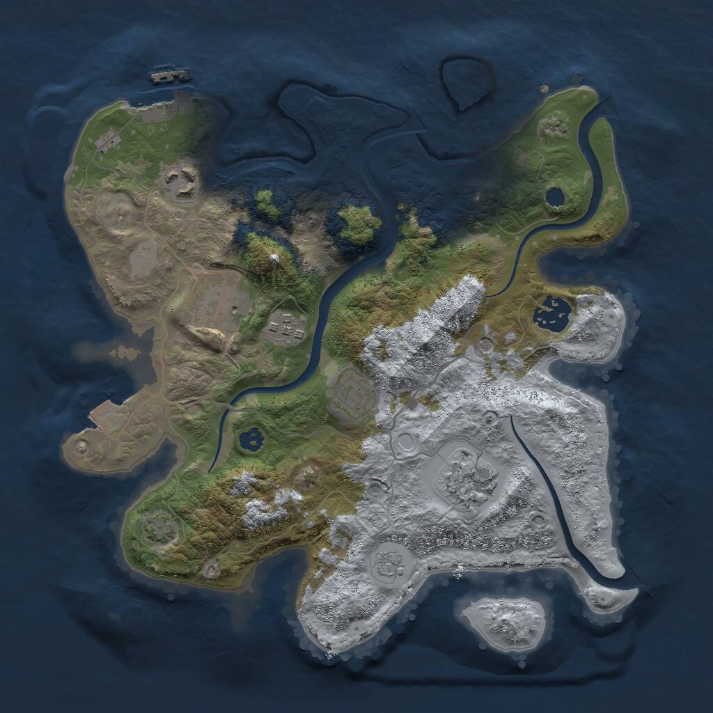 Rust Map: Procedural Map, Size: 3000, Seed: 37966584, 11 Monuments