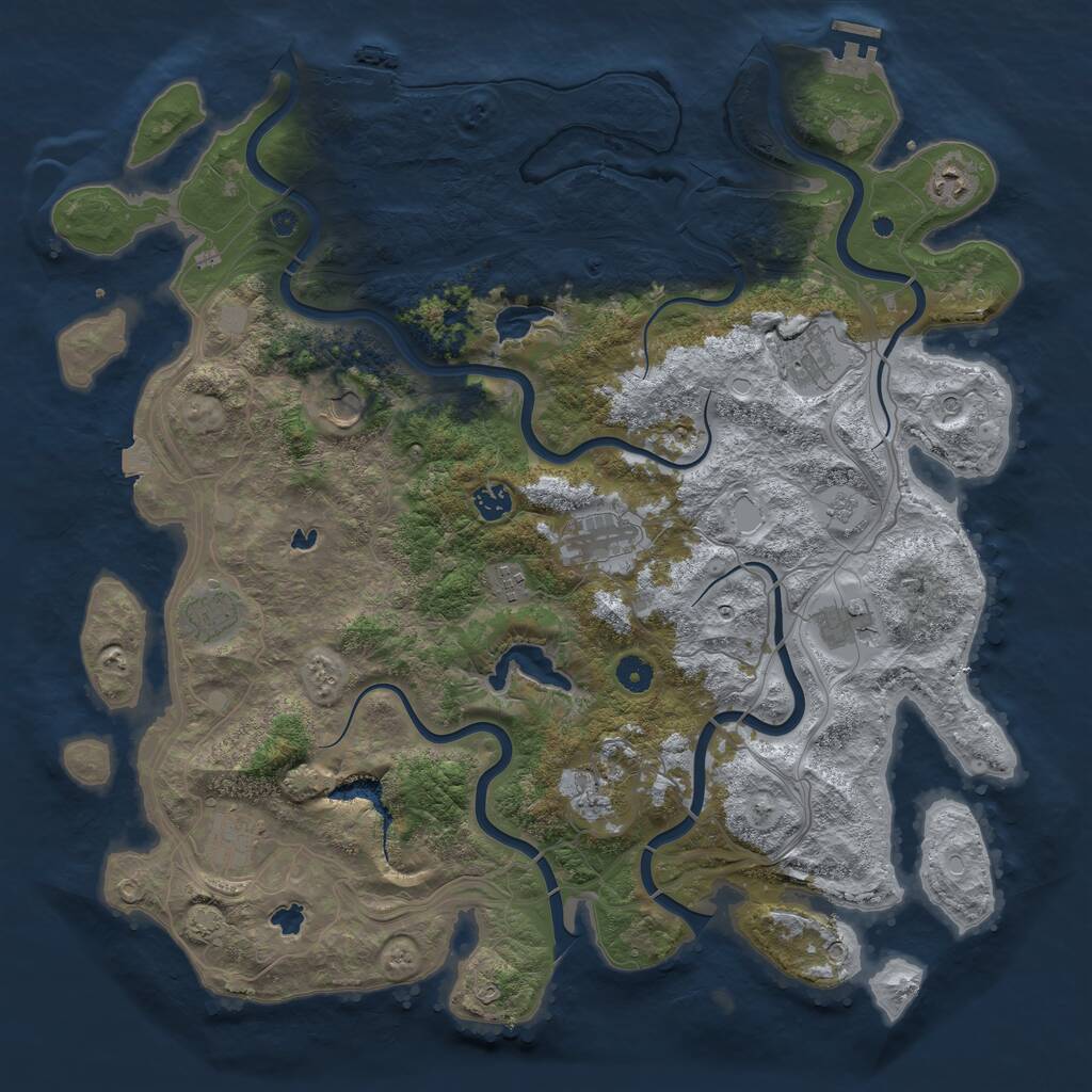 Rust Map: Procedural Map, Size: 4500, Seed: 199921622, 16 Monuments