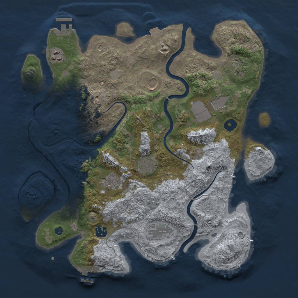 Rust Map: Procedural Map, Size: 3700, Seed: 47422, 15 Monuments