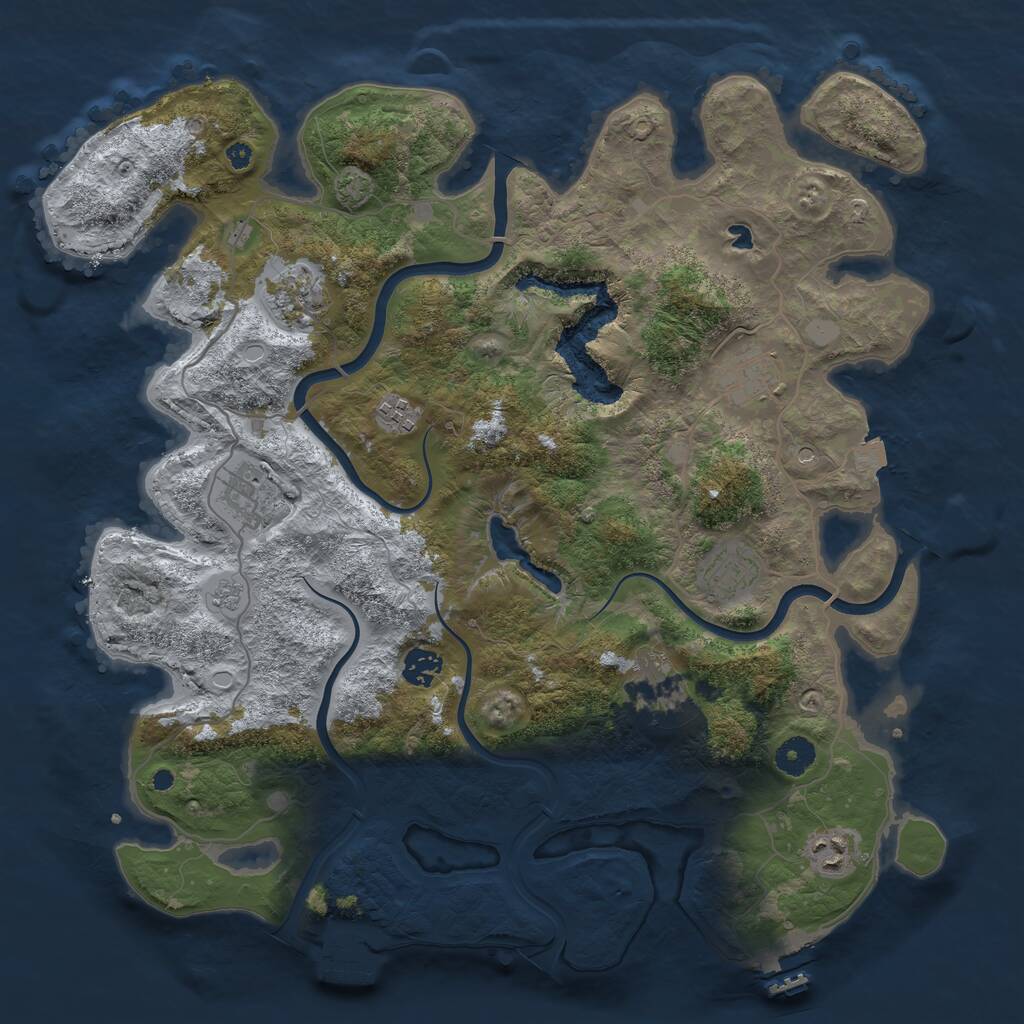 Rust Map: Procedural Map, Size: 4000, Seed: 998196, 14 Monuments