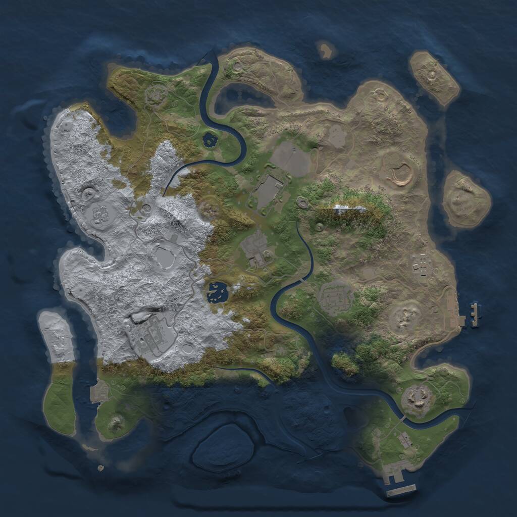 Rust Map: Procedural Map, Size: 3500, Seed: 589915805, 14 Monuments