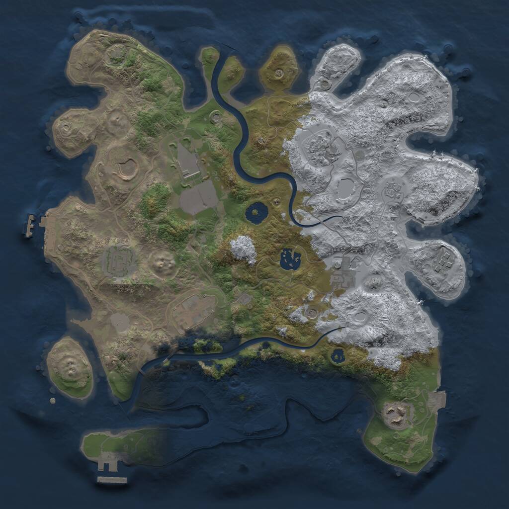 Rust Map: Procedural Map, Size: 3500, Seed: 1883528198, 15 Monuments