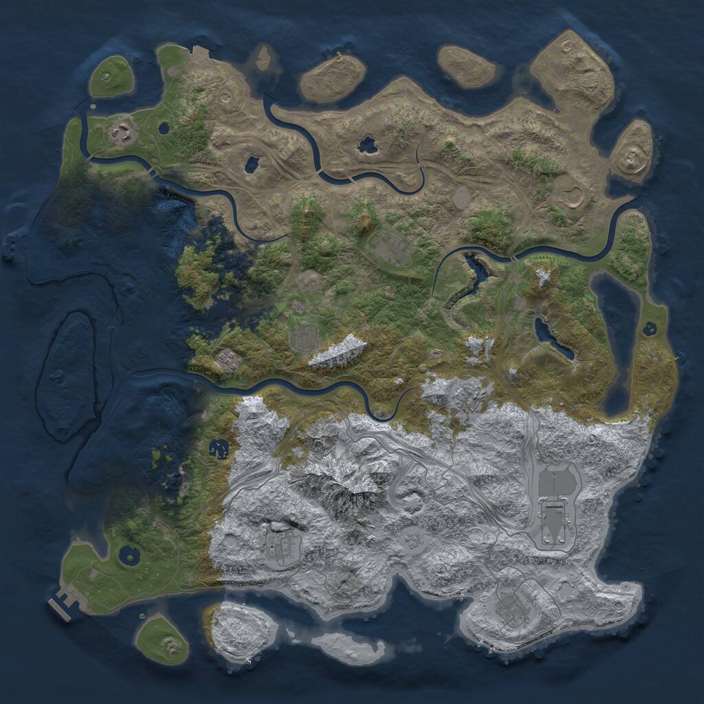 Rust Map: Procedural Map, Size: 5000, Seed: 9246354, 17 Monuments