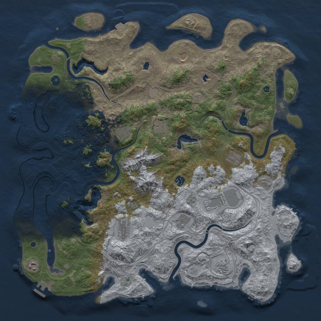 Rust Map: Procedural Map, Size: 5000, Seed: 84739215, 17 Monuments