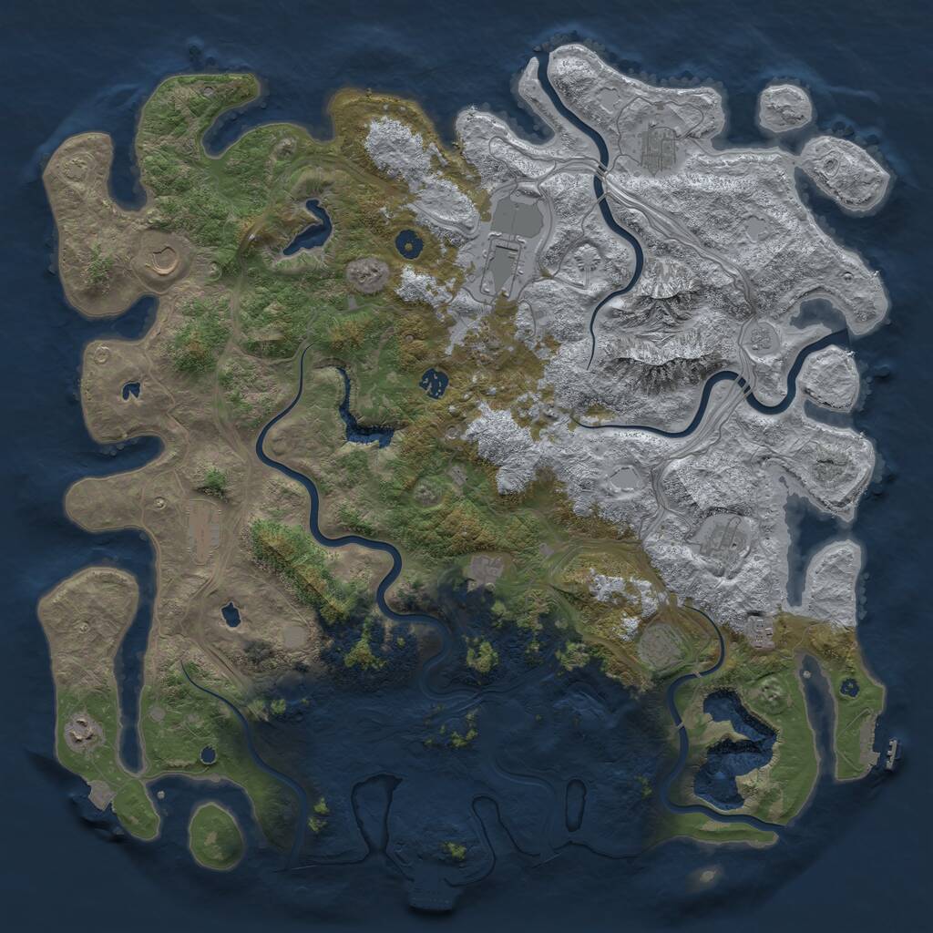 Rust Map: Procedural Map, Size: 5000, Seed: 1581184643, 17 Monuments