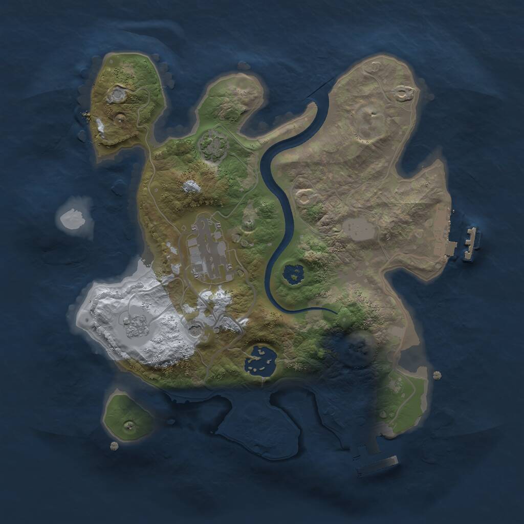 Rust Map: Procedural Map, Size: 2500, Seed: 67421, 8 Monuments