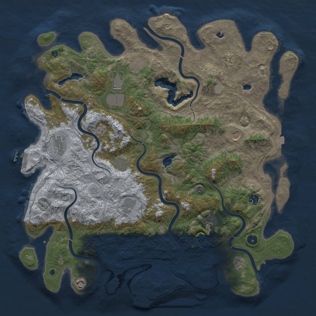 Rust Map: Procedural Map, Size: 4750, Seed: 2036699880, 17 Monuments
