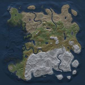 Thumbnail Rust Map: Procedural Map, Size: 4500, Seed: 6754378, 16 Monuments
