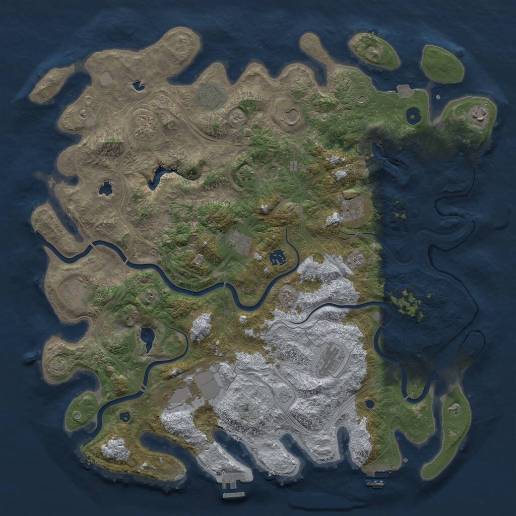 Rust Map: Procedural Map, Size: 4800, Seed: 1831254357, 17 Monuments