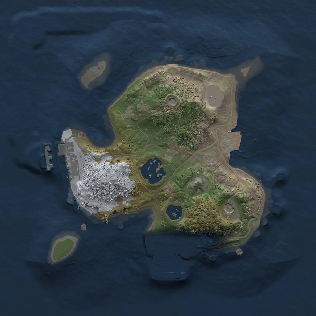 Rust Map: Procedural Map, Size: 2000, Seed: 758315608, 5 Monuments
