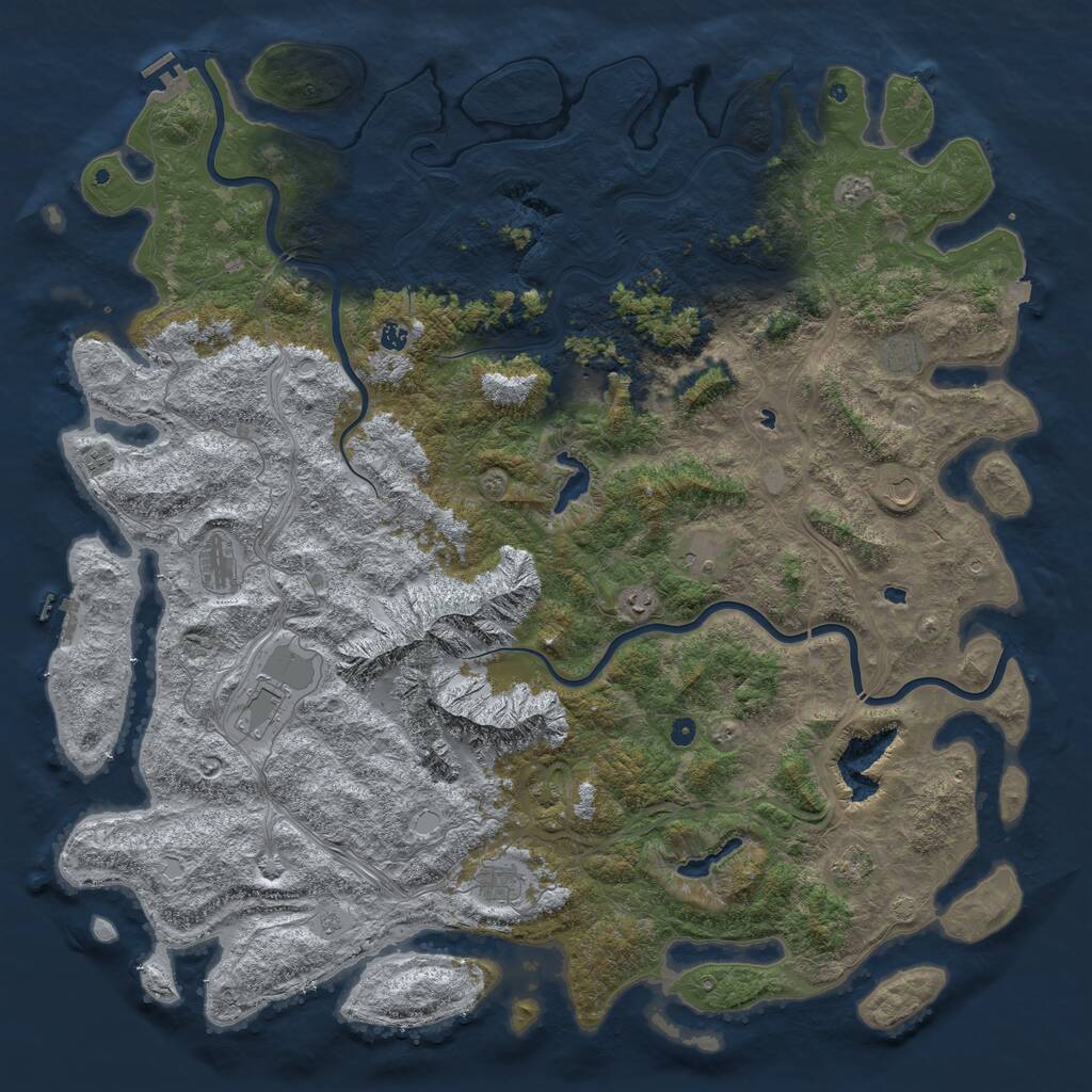 Rust Map: Procedural Map, Size: 6000, Seed: 11714, 17 Monuments
