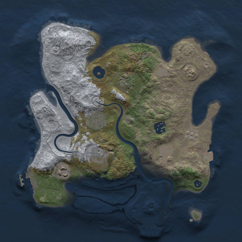 Rust Map: Procedural Map, Size: 3000, Seed: 6715, 13 Monuments