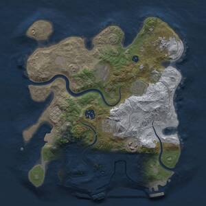 Thumbnail Rust Map: Procedural Map, Size: 3000, Seed: 1192568300, 12 Monuments