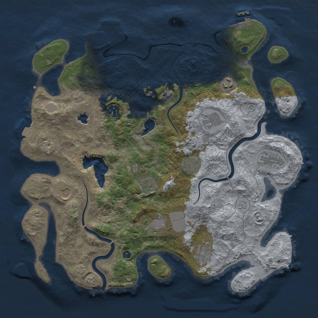 Rust Map: Procedural Map, Size: 4000, Seed: 929089090, 16 Monuments