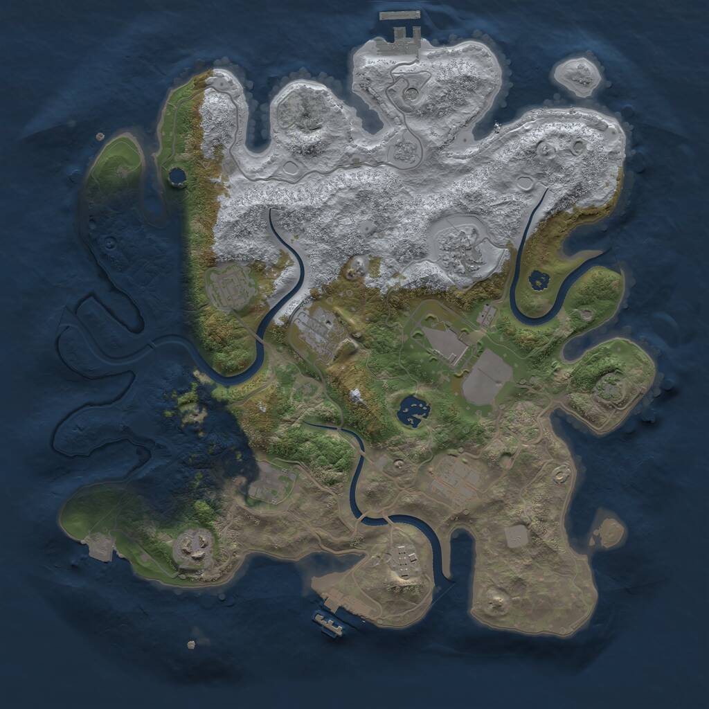 Rust Map: Procedural Map, Size: 3500, Seed: 670629641, 15 Monuments
